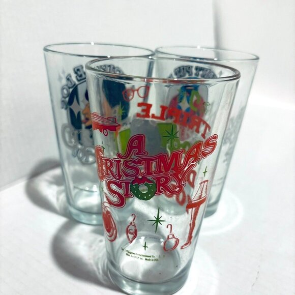 A CHRISTMAS STORY Movie Three 16oz Pint Drink Glasses. I Triple Dog Dare You! - Picture 11 of 11